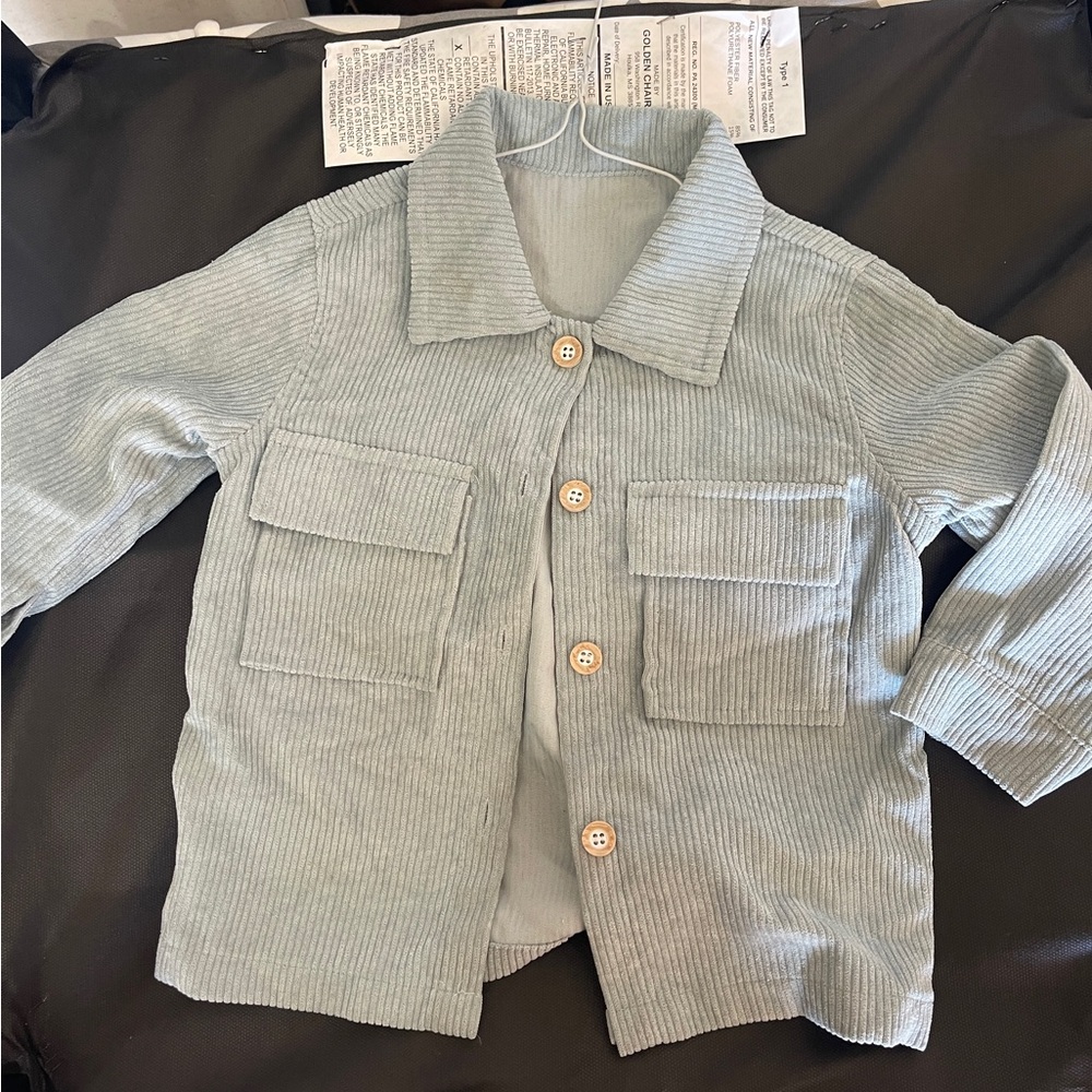Courdoroy Button Up baby blue